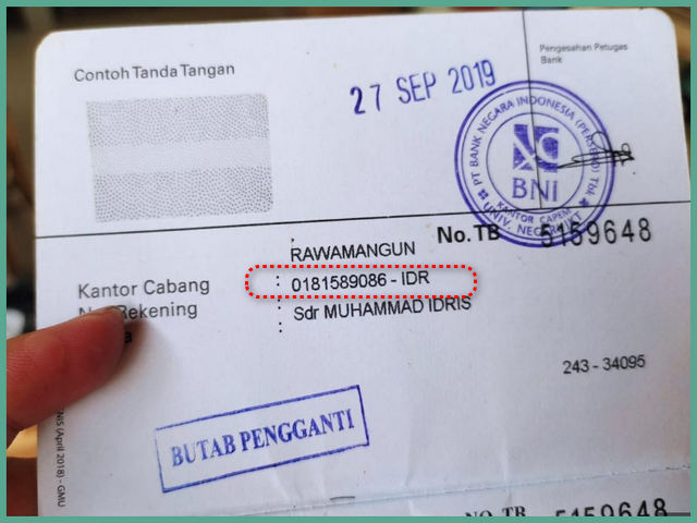 Cara Cek Nomor Rekening BNI di Buku Tabungan