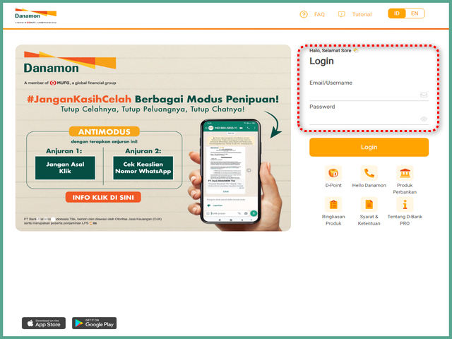 Cara Login Internet Banking Danamon