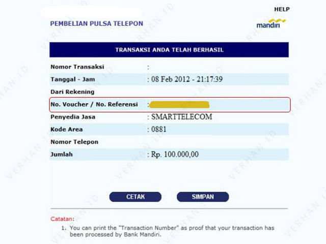 Nomor Referensi Mandiri