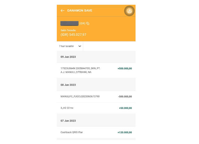 cara cek mutasi rekening bank danamon